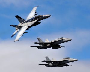 Flight operations over the USS Abraham Lincoln